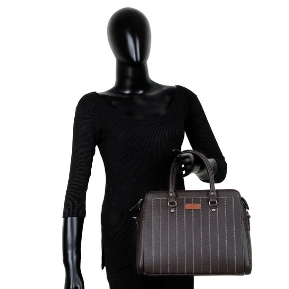 Women’s Vegan Leather Brown Top-Handle Handbag | Crossbody Sling Bag, Purse - Picture 10 of 10